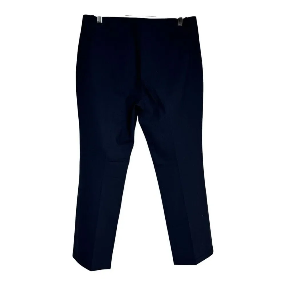 TORY BURCH Harp Pants  ‎ Sz 8 Navy Blue Wool Stretch Blend 90001218